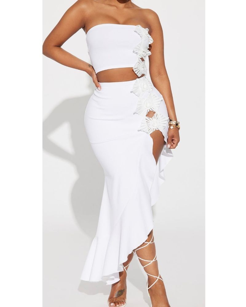 Amalfi – Ensemble blanc volanté femme | Keyleen’s Kloset