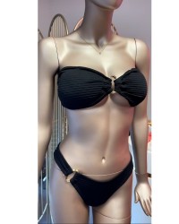 Bikini Melina – Ensemble noir à anneaux dorés | Keyleen’s Kloset