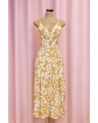 Robe Soléa – Robe longue beige et blanche fluide | Keyleen’s Kloset