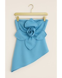 Top Anandy – Top bustier bleu à fleur 3D | Keyleen’s Kloset