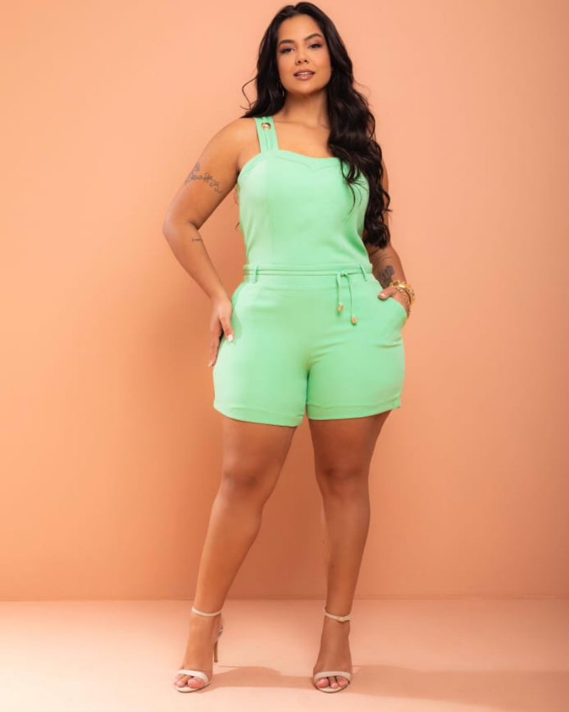 Combishort exclusif vert pastel taille L/XL – Liora | Keyleen’s Kloset