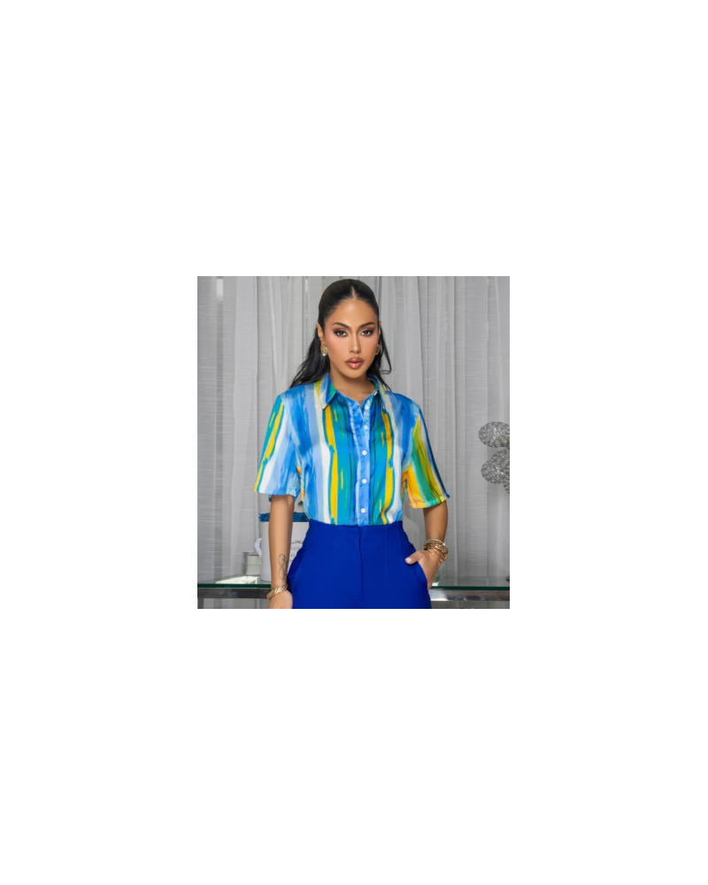 Chemise fluide multicolore femme – Keyleen’s Kloset