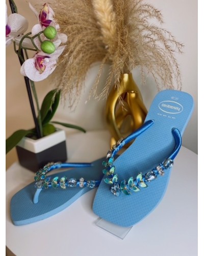 Havaianas strass bleu argenté – Handmade in Brazil | Keyleen’s Kloset
