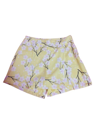 Jupe-short jaune à fleurs – Mode femme Guadeloupe